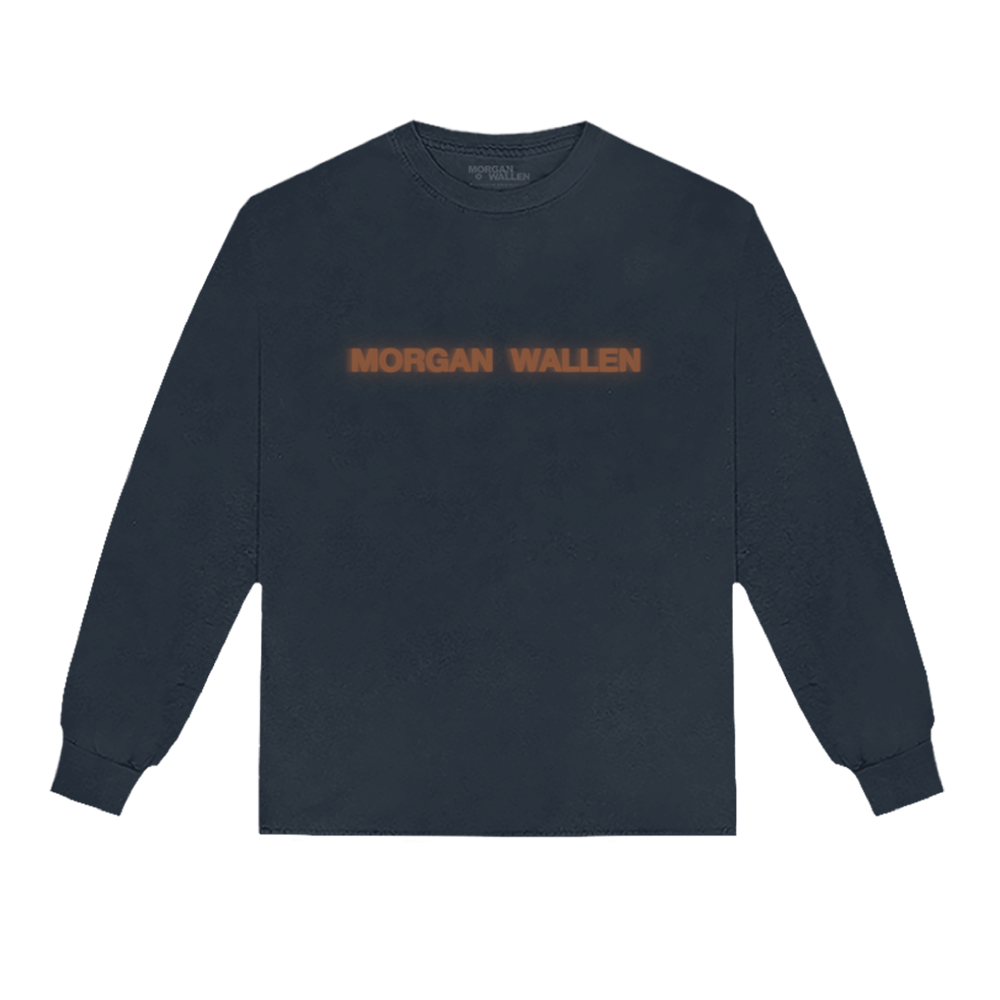 Flames Live Photo Navy Long Sleeve T-Shirt - Morgan Wallen Flames Live Photo Navy Long Sleeve T-Shirt - Morgan Wallen