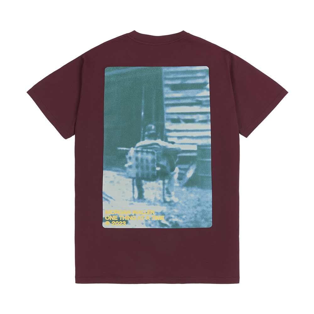 One Thing At A Time Burgundy T-Shirt Back