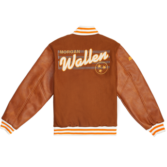 Wallen Leather Baseball Jacket Back