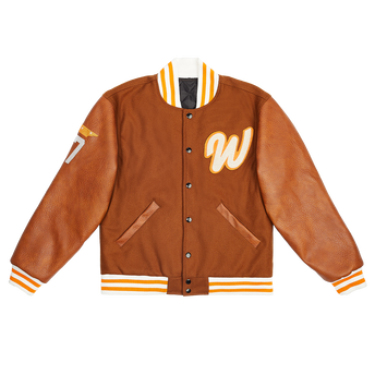Wallen Leather Baseball Jacket Front