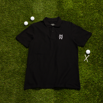MW Black Golf Polo Shirt Product Shot