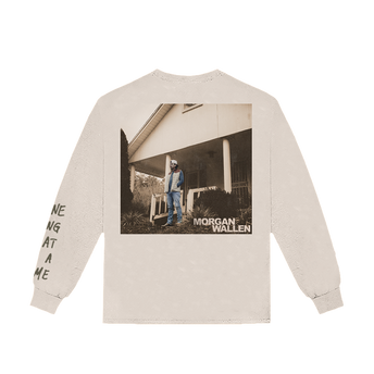 One Thing At A Time Album Cover Off-White Long Sleeve T-Shirt