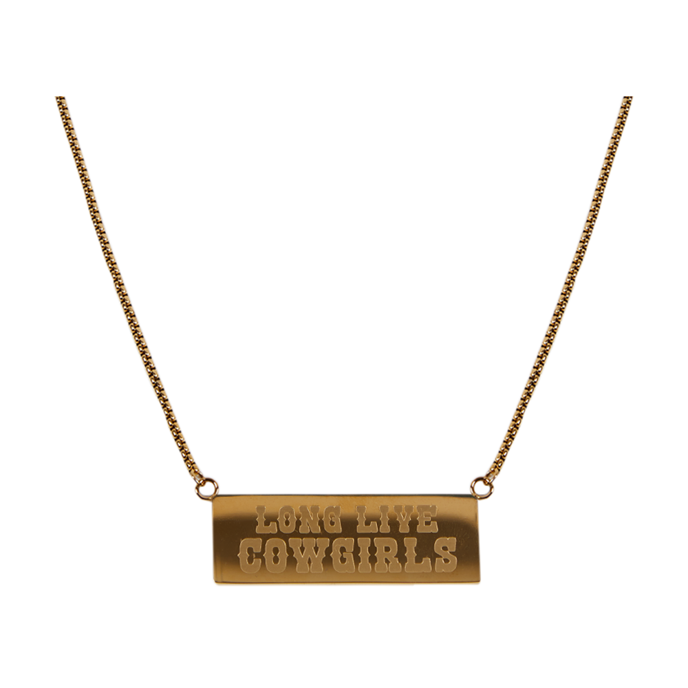 Long Live Cowgirls Gold Necklace Front