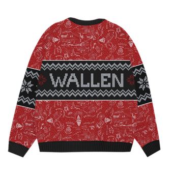  Red Knit Morgan Wallen Christmas Sweater Back