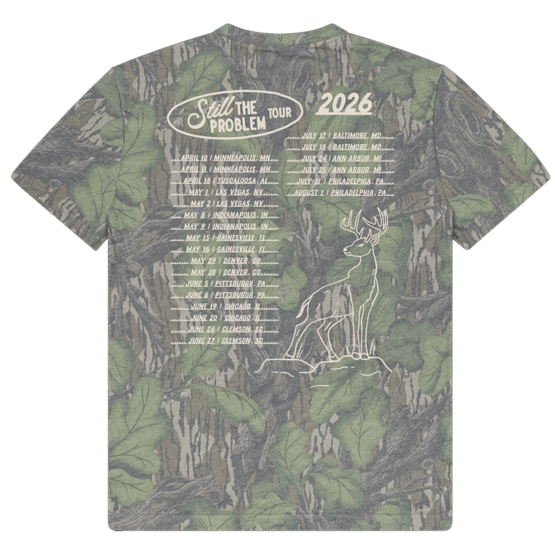 Still The Problem Tour Camo T-Shirt Back
