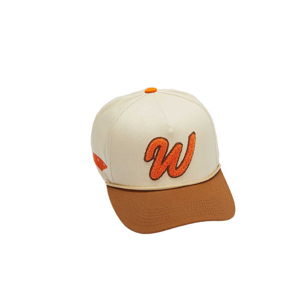 "W" Cream Baseball Hat Front 