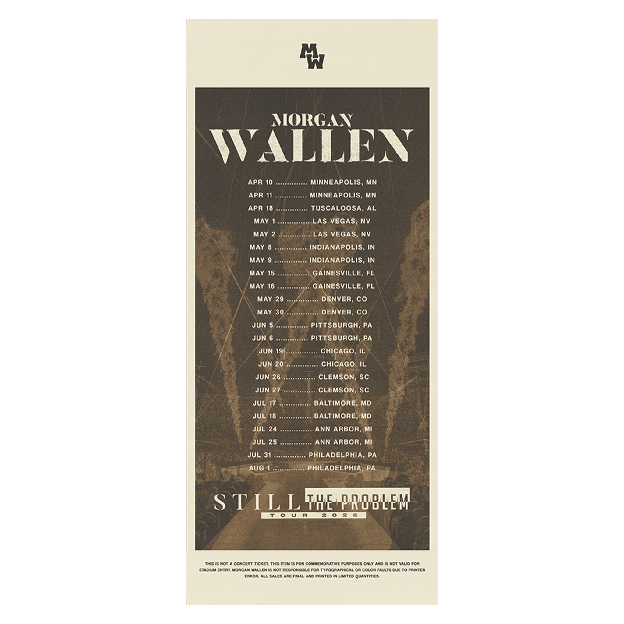 Still The Problem Tour Commemorative Ticket