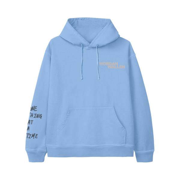 One Thing At A Time Album Cover Blue Hoodie – Morgan Wallen Official Store