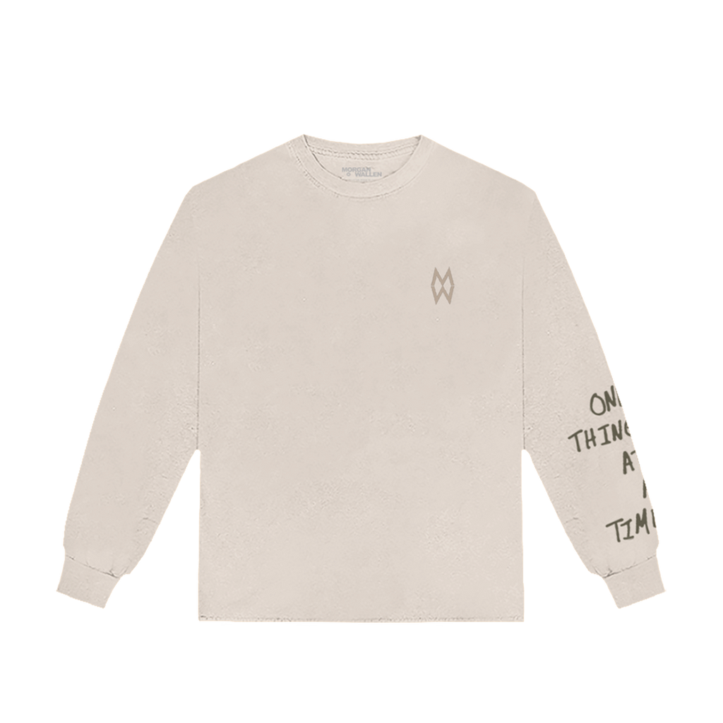 One Thing At A Time Album Cover Off-White Long Sleeve T-Shirt